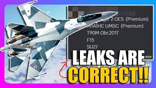 Leak List Is Correct So Far!! Su-27/F-15/Gripen/Mirage4k Coming? - War Thunder