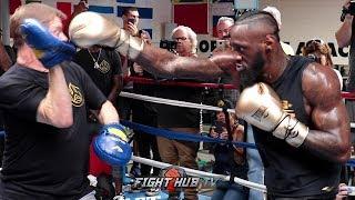 POWER ON FULL DISPLAY - DEONTAY WILDER'S FULL MITT WORKOUT AS HE PREPARES FOR TYSON FURY