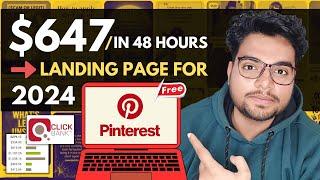 Pinterest Landing Page Full Tutorial - Affiliate Marketing 2024 | ClickBank | In Hindi