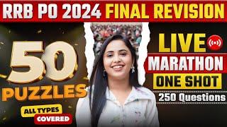 50 PUZZLES MARATHON | Most Expected Puzzles RRB PO 2024 Reasoning | PUZZLES ONE SHOT | Smriti Sethi