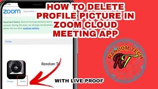 How to delete profile picture in zoom cloud meeting app 100%