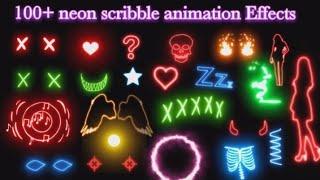 NEON FX PACK 100+SCRIBBLE ANIMATION EFFECTS FREE || NEON ANIMATION EFFECTS BLACK SCREEN || NEON Pack