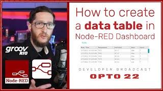 How to create a data table in Node RED Dashboard