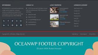 OceanWP Footer Copyright: How to Edit Footer Copyright Text, Menu in any OceanWP Wordpress Theme 