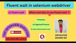 Fluent wait in selenium with  example  | fluent wait in selenium | selenium tutorial |