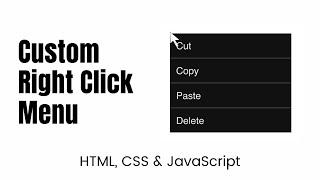 How to Create Custom Right Click Menu / Context Menu using HTML, CSS & JavaScript | Hindi