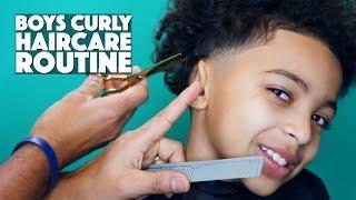 BOYS UPDATED CURLY HAIRCARE ROUTINE | HAIRCUT & STYLE