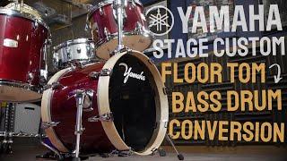 Floor Tom To Bass Drum Conversion // Yamaha Stage Custom
