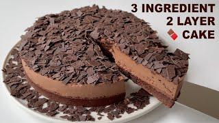 3 Ingredient 2 Layer Vegan Chocolate  Cake Made in 3 Minutes ⏱ no oven and easy plant based recipe