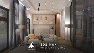 Autocad to 3Ds Max Tutorial Modeling Kitchen Living modeling vray render Photoshop