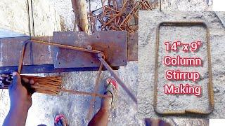 column ties or beam stirrups bending by hand || How they do it