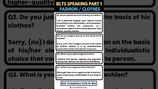 IELTS Speaking Part 1 |  fashion / clothes