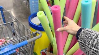 She grabs two Dollar Store pool noodles for this BRILLIANT door idea!