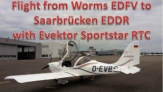  Flight to Saarbrücken EDDR  with Evektor Sportstar RTC