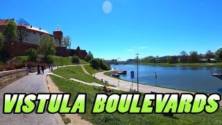 VISTULA BOULEVARDS Walking Tour - Bulwary Wisły Krakow - Poland (4k)