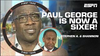 Stephen A. & Shannon Sharpe’s STRONG RESPONSE to Paul George joining the 76ers  | First Take