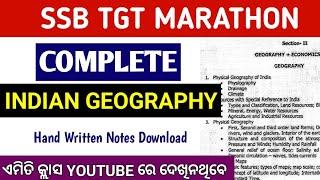 Complete Indian Geography for SSB TGT || All Chapter In One Video || Hand Written Notes ||