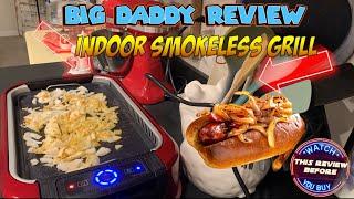 Techwood smokeless indoor barbecue review - making bratwurst with caramelized onions