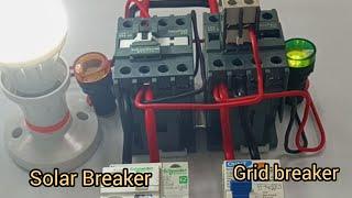 Complete wiring | Automatic changeover switch (ATS)  | single phase | Grid to Solar.