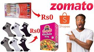 Shopee Big Loot Offer | Zomato Free Order | Free Shopping | Shopee Product Unboxing | Shopping App