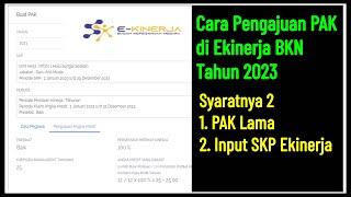 Cara Pengajuan PAK di Ekinerja BKN Tahun 2023 - Kenaikan Pangkat/Jabatan