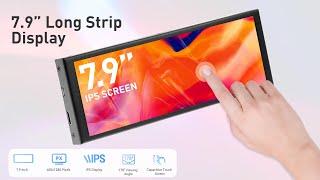 Elecrow 7.9 inch Long Strip IPS Touch Display | Second Screen for PC or TV