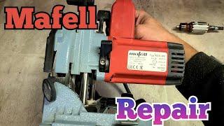 Repairing a Mafell KSS 300 cross cut saw with a burnt out motor. Expensive to buy and to repair