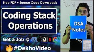 Coding Push(), Pop(), isEmpty() and isFull() Operations in Stack Using an Array| C Code For Stack