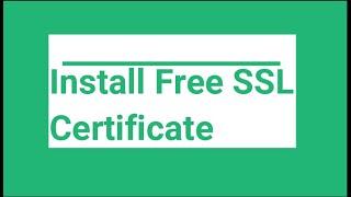 How to install Free SSL certificate on Godaddy