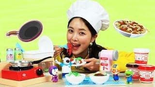 [유라] 장난감(toy)_스파게티 요리사 주방놀이 요리놀이 뽀로로 점토 클레이 spaghetti chef cook play kitchen pororo clay