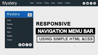 Responsive Navbar | Create Navigation Menu Bar using HTML, CSS & Bootstrap