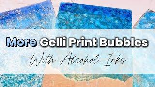 Gelli Printed Beach Scenes with Bubbles & Alcohol Inks