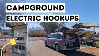 How to Use Electric Hookups at a Campground - Tips & Tricks for VAN LIFE Camping