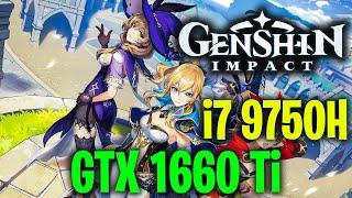 Genshin Impact GTX 1660 Ti + i7 9750H | Max graphics | Gameplay Benchmark FPS test | 1080p