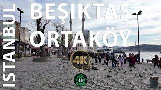 [4K] Beşiktaş - Ortaköy, Istanbul | Beşiktaş to Ortaköy walk a stunning view along the coast