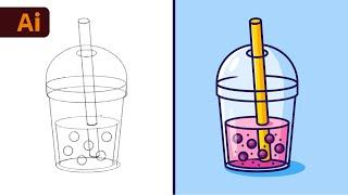 Adobe Illustrator Tutorial- Create a Bubble Tea Vector Step by Step