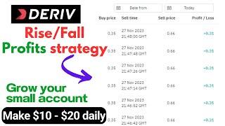 Best Volatility 10 index Rise/Fall strategy for Deriv (Binary.com trading)