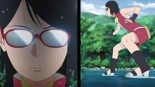 Sarada Trains To Learn How To Walk On Water - Sarada Gives Boruto The Death Stare