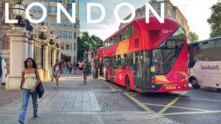 London Sizzling Summer: 31°C Heatwave Walk in Central London | 4K Walking Tour | London City Walk