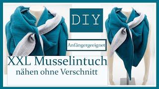 Musselintuch nähen - XXL Dreieckstuch - DIY mit Annas Nähschule - Adventskalender Türchen 14