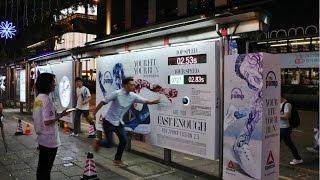 [Fashion & Luxury] Reebok Shuttle Run Challenge at HK bus shelter | JCDecaux Cityscape