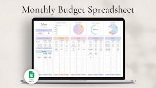 Monthly Budget Spreadsheet for Google Sheets - Haye Ameri