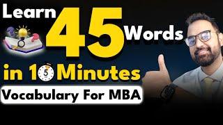 CAT Verbal Ability | Must do vocabulary words for MBA | CAT RC Passage Based Vocabulary | VARC Prep