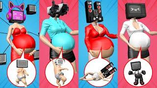 ALL TV WOMAN SPEAKER WOMAN CAMERA WOMAN PREGNANT (skibidi toilet 58 fanmade)