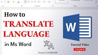 How to Translate Language in MS Word || MS Word for Beginners