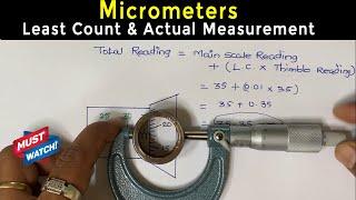 Micrometers: Least Count and Actual Measurement II How to read Micrometer