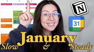 January Plan With Me Using NOTION and GOOGLE CALENDAR (Slow and Steady Wins the Race) 2025 New Year