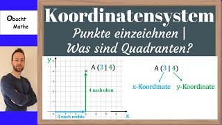 Das Koordinatensystem (Gitternetz) | Punkte einzeichnen | Quadranten | einfach erklärt | ObachtMathe