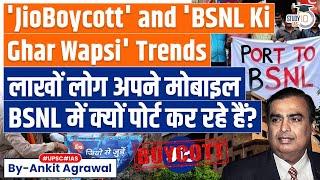 Port To BSNL | Protests Erupt Against Reliance JIO & AIRTEL - Users Rally to Port to BSNL | StudyIQ