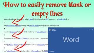 How to easily remove blank or empty lines in Microsoft word.